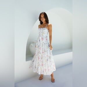 Field Floral Maxi Dress White XS
